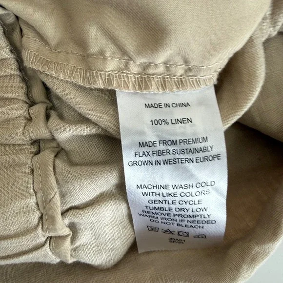 Quince 100% European Linen Pants Sz S Flax Beige Coastal Minimalist Euro Summer - Picture 9 of 12
